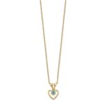 14k Madi K 3mm Blue Zircon Heart Birthstone Necklace - Image 2