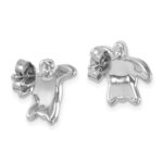 Sterling Silver Rhodium-plated Polished Blue and White Crystal Turtle Post Earrings - Image 4