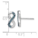 Sterling Silver Rhodium-Plated Polished Blue Crystal Eternity Post Earrings - Image 5