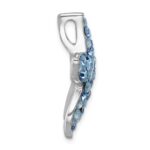 Sterling Silver Rhodium-plated Polished Crystal Starfish Chain Slide - Image 2