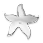 Sterling Silver Rhodium-plated Polished Crystal Starfish Chain Slide - Image 3