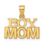 14k Polished BOY MOM Pendant
