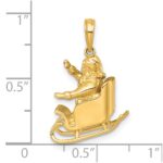 14k Polished 3-D Waving Santa In Sleigh Charm - Image 5