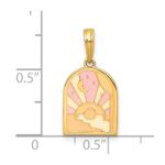 14k Polished Multi Color Enamel Sunset and Moon Charm - Image 4