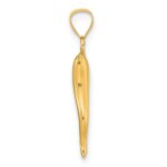 14k Polished Hollow 3-D Italian Horn Pendant - Image 2