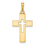 14K Polished Cut-Out Latin Cross Charm - Image 3