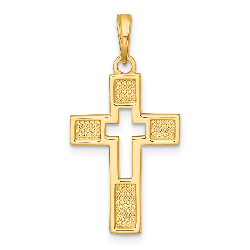 K10065.jpg 14K Polished Cut-Out Latin Cross Charm - Image 1