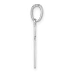 14K White Gold 3-D and Polished Stick Cross Charm - Image 2