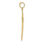 14K Polished Diamond-cut Textured Fancy Latin Cross Pendant - Image 2