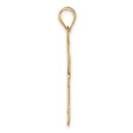 14k Polished Diamond-cut Textured Fancy Pierced Lattice Design Cross Pendant - Image 2