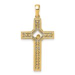 14k Two-tone Polished and Satin Crucifix With Square Cut Out Pendant - Image 3
