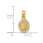 14k Polished CZ Our Lady of Guadalupe Oval Charm Pendant - Image 4