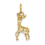 14k Polished Open-Backed Fawn Deer Charm - Image 3