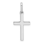 14k White Gold Hollow Cross Pendant - Image 4