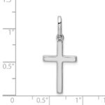 14k White Gold Hollow Cross Pendant - Image 3