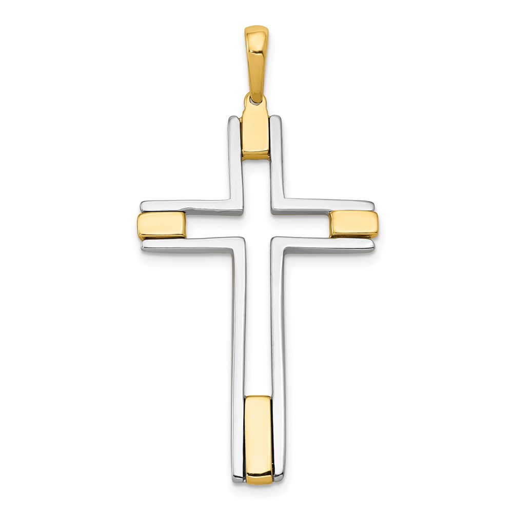 K1200.jpg 14k Two-tone Fancy Cross Pendant - Image 1