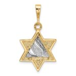 14k Two-tone Star of David with Shin Symbol Pendant - Image 3