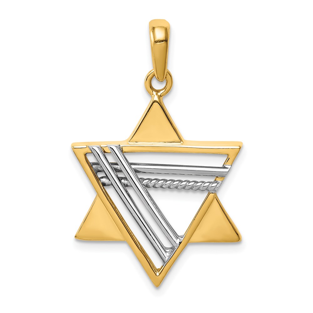 K1286.jpg 14k Two-tone Star of David Pendant - Image 1