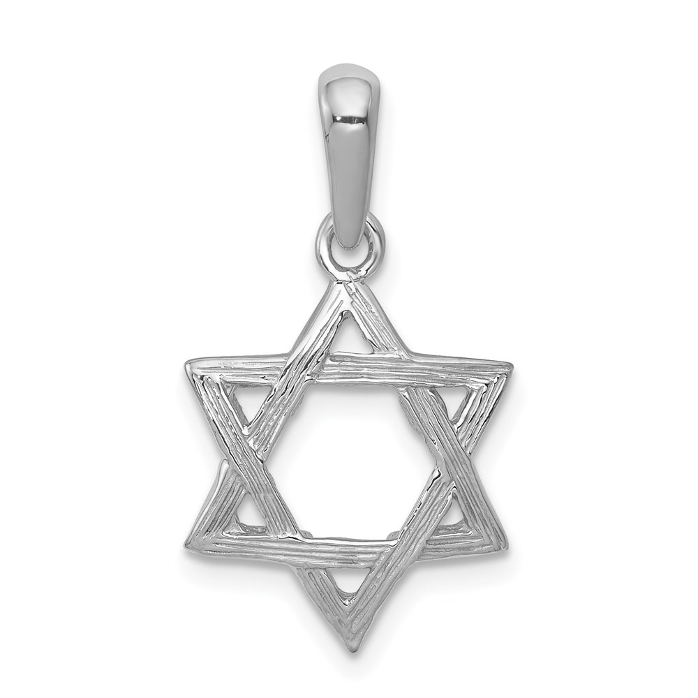 K1295.jpg 14k White Gold Star Of David Pendant - Image 1