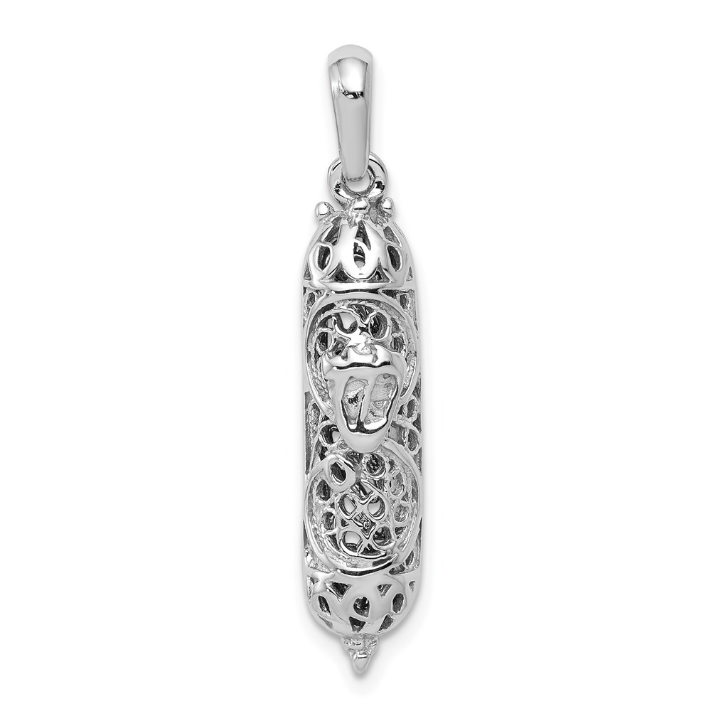 K1303.jpg 14K White Gold 3-D Mezuzah Pendant - Image 1