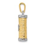 14K Two-Tone 3-D Mezuzah with Shin Pendant - Image 2