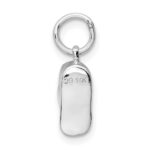 14k  3-D White Gold Baby Shoe Charm - Image 4