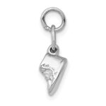 14k White Gold 3-D Moveable Baby Shoes Charm - Image 2