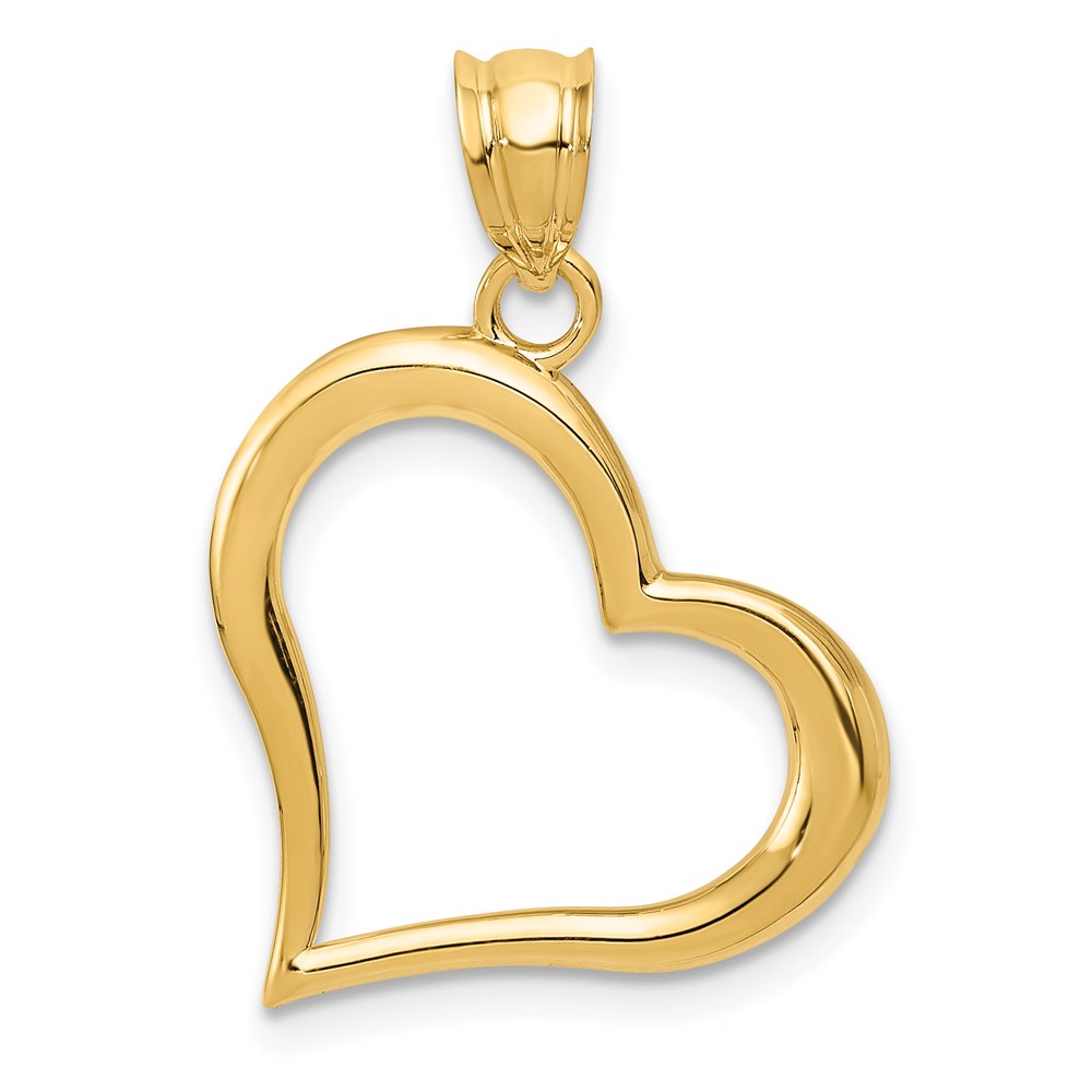 K1611.jpg 14K Polished Open Dangling Heart Pendant - Image 1