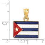 14k Enameled Cuba Flag Pendant - Image 4