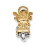 14k Two-tone 3-D Motorcycle with Moveable Wheels Pendant - Image 3