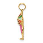 14k Pink Enameled Tropical Drink with Multi-Colored Umbrella Charm - Image 2