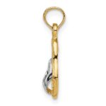 14k and White Rhodium 3-D Single Flip-Flop Pendant - Image 2