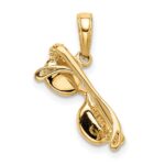 14k 3-D Pink Enameled Sunglasses with Moveable Sides Pendant - Image 3