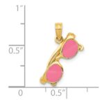 14k 3-D Pink Enameled Sunglasses with Moveable Sides Pendant - Image 4
