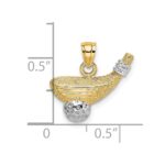 14k and White Rhodium Golf Club and Ball Charm - Image 3