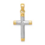 14k and White Rhodium Cross Pendant