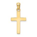 14k and White Rhodium Cross Pendant - Image 3
