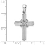 14k White Gold -X- Center Passion Cross Pendant - Image 3