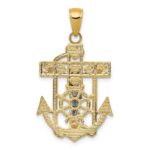 14k Two-tone Mariners Crucifix Pendant - Image 4
