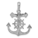14k White Gold Mariners Crucifix Pendant - Image 4