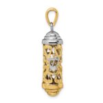14K Two-Tone 3-D Mezuzah Pendant - Image 4