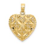 14K Polished 3-D Filigree Puffed Heart Pendant - Image 3