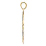 14K and White Rhodium Polished Hearts Inside Heart Pendant - Image 2