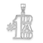 14K White Gold #1 DAD Pendant - Image 4