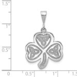 14k White Gold Trinity Clover Pendant - Image 4