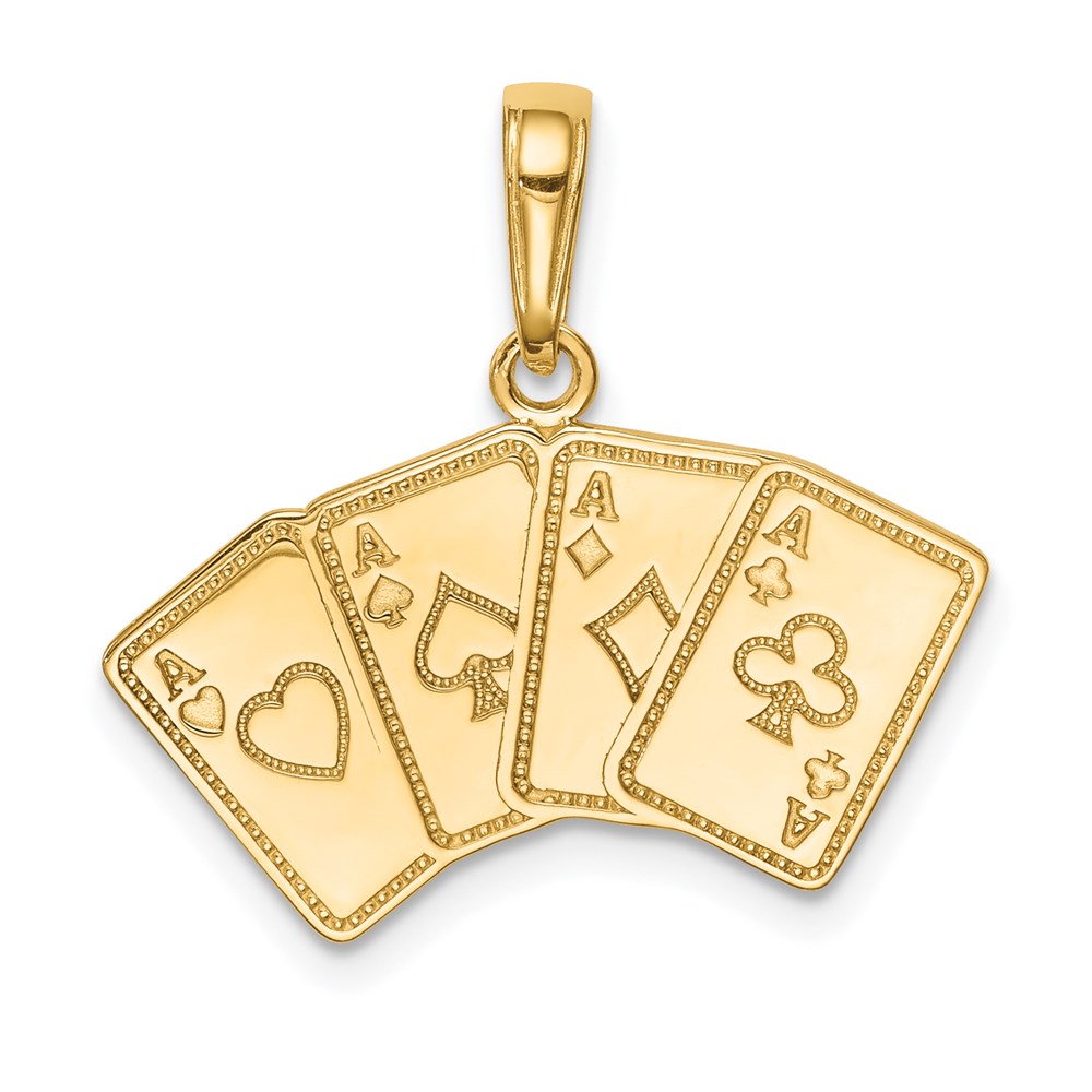 K2774.jpg 14k Aces Playing Cards Pendant - Image 1