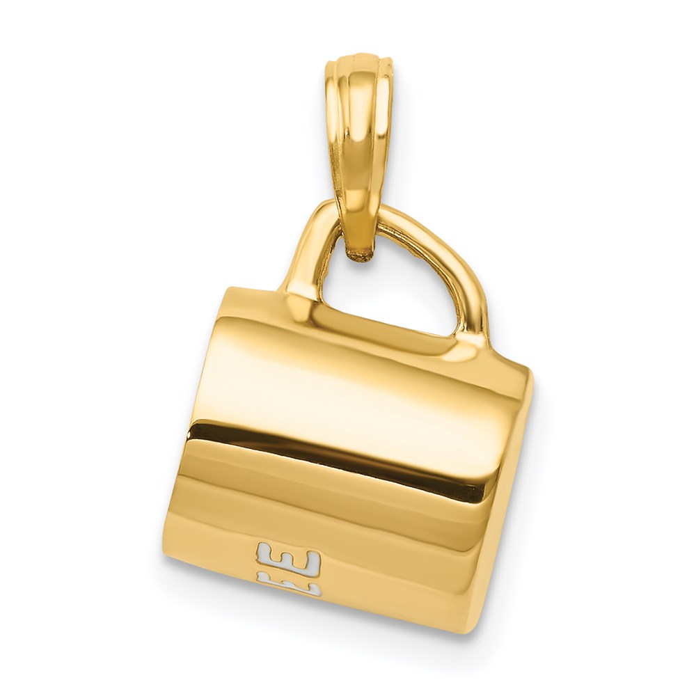 K2826.jpg 14K 3-D Black Enameled Coffee Cup Pendant - Image 1