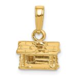 14k 3-D Log Cabin Pendant