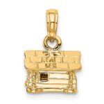 14k 3-D Log Cabin Pendant - Image 3