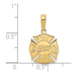 14k FIRE DEPT Shield Pendant - Image 4